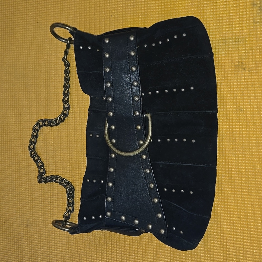 Steve Madden black suede shoulder bag